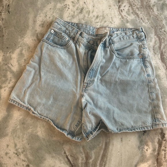Everlane The A-Line Denim Short Medium Powder Blue 27 - Picture 4 of 4